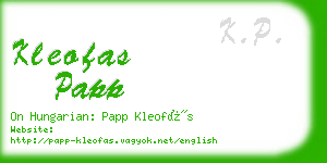 kleofas papp business card